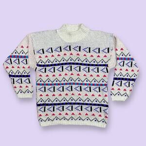 Vintage retro 80’s style acrylic oversized sweater Croquet Club